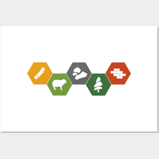 Settlers of Catan Minimalistic Colored Posters and Art